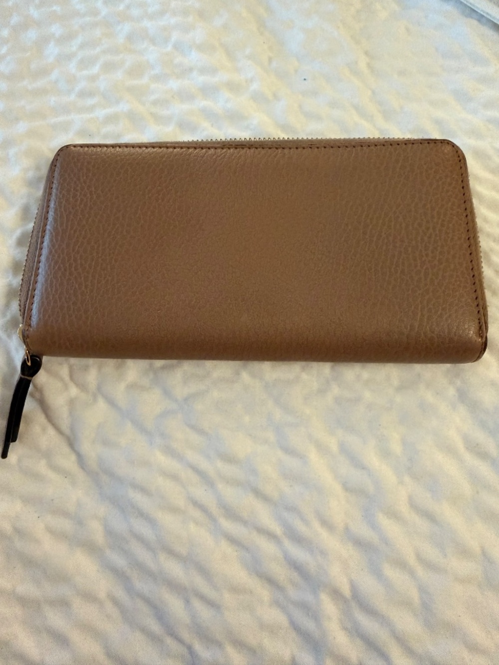 Gucci GG Marmont Pebbled Leather Zip Around Wallet Taupe Rose GHW - Picture 3 of 5